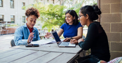 group of women working together