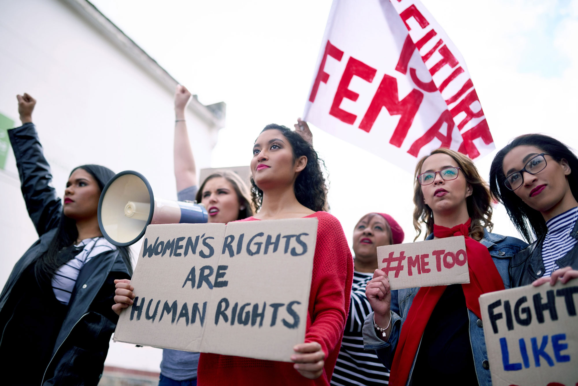 group of women's rights protestors