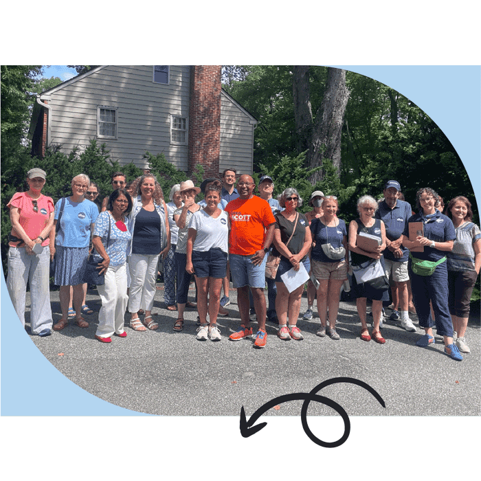 A group of volunteers getting ready to knock doors for Lisa Boroski, a candidate for the Pennsylvania House.