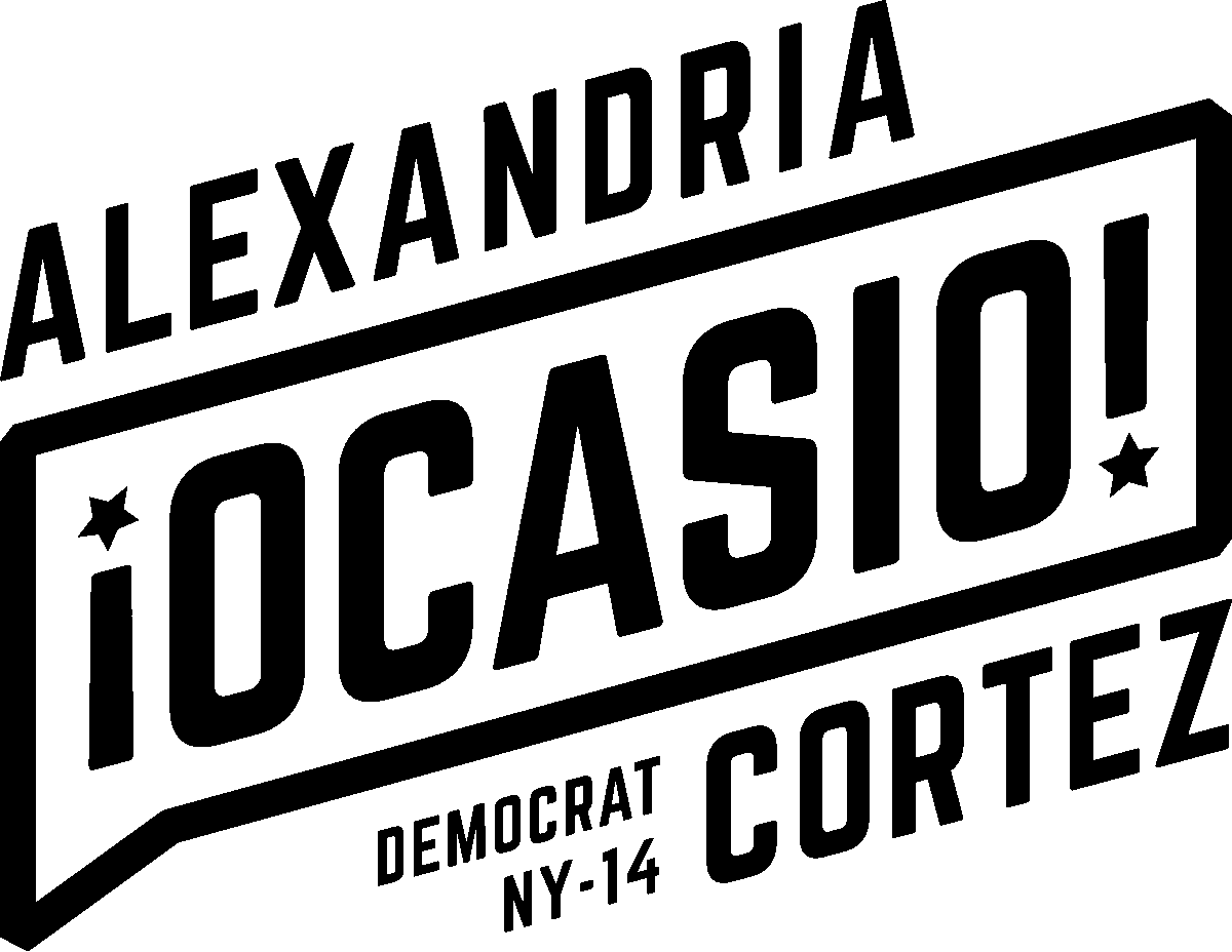 Campaign logo for Alexandria Ocasio-Cortez.