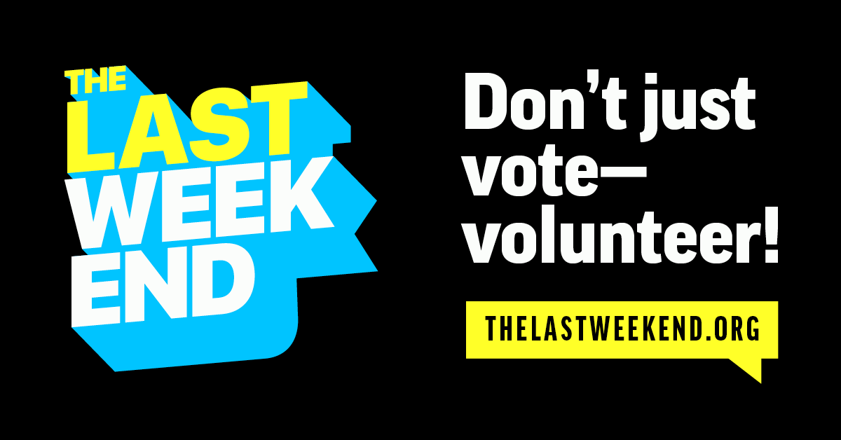 The Last Weekend. Don't just vote–volunteer!