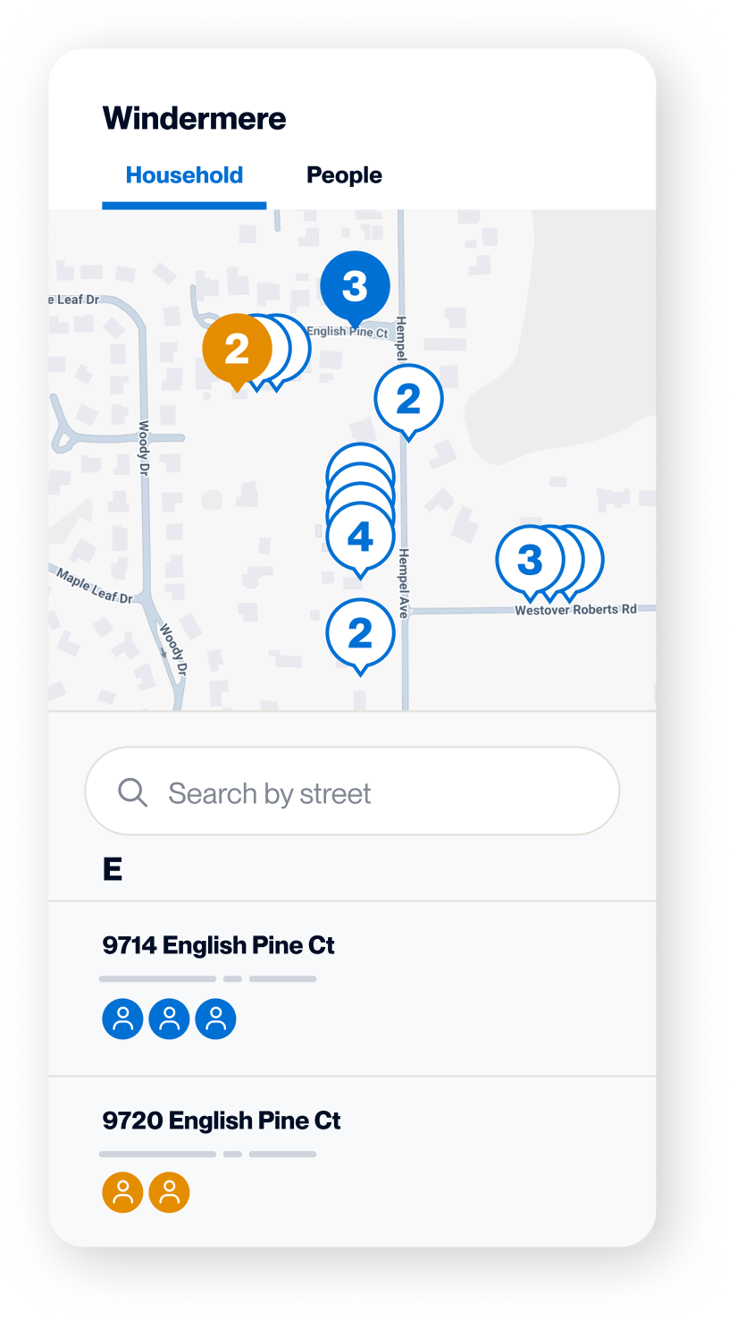 A phone screen showing MiniVAN for mobile canvassing,